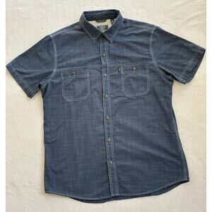 G.H. Bass & Co. Mens Shirt Size L Blue Button Up Pockets Short Sleeve